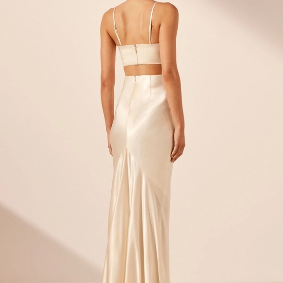 COPY - Shona Joy La Lune High Waist Maxi skirt Cream US 4 Worn Once bridal - Picture 5 of 8
